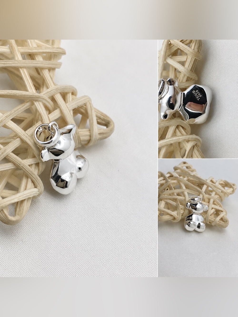 Sterling silver bold 925 Bear Pendant 1.6
